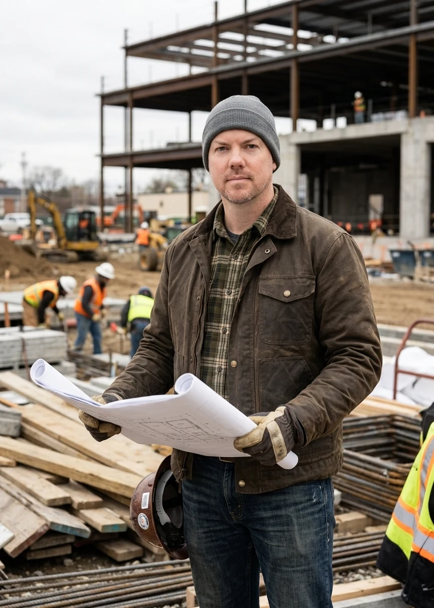 Justin Rank at a construction site